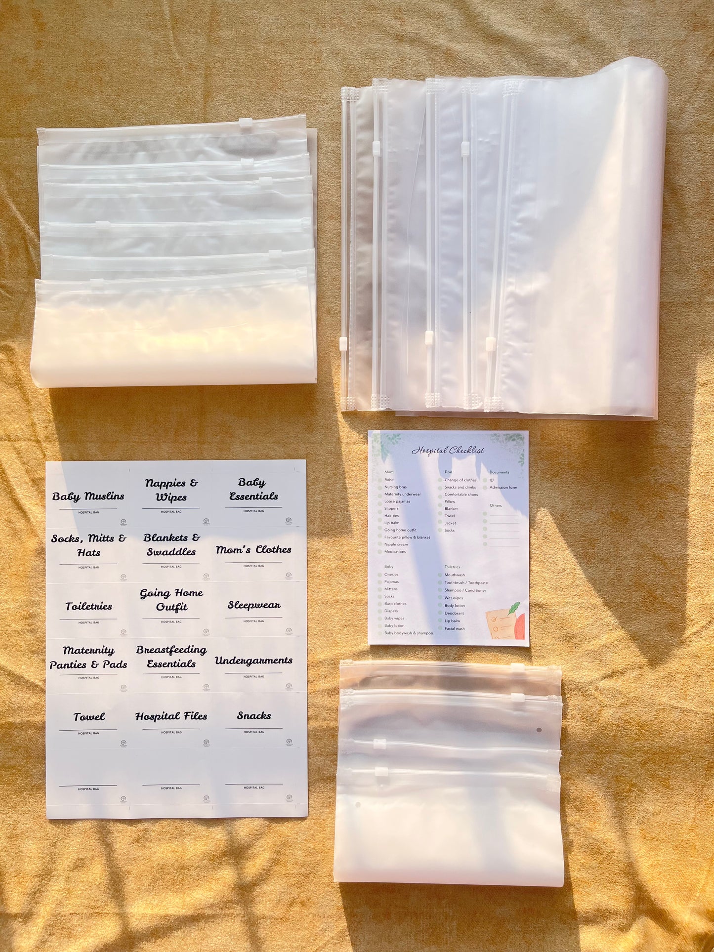 Hospital Bag Organizer Pouches