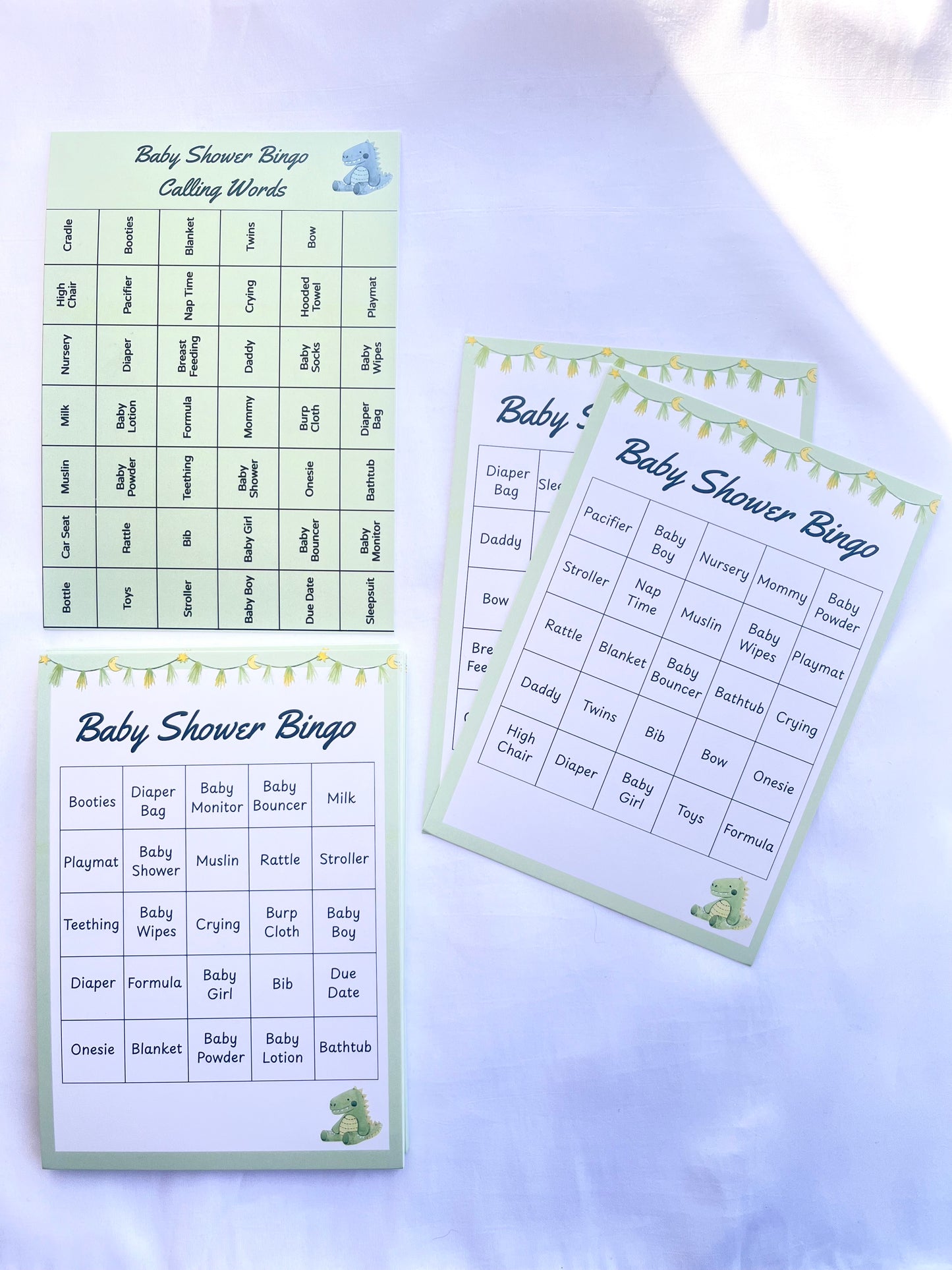 Baby Shower Bingo Cards Game