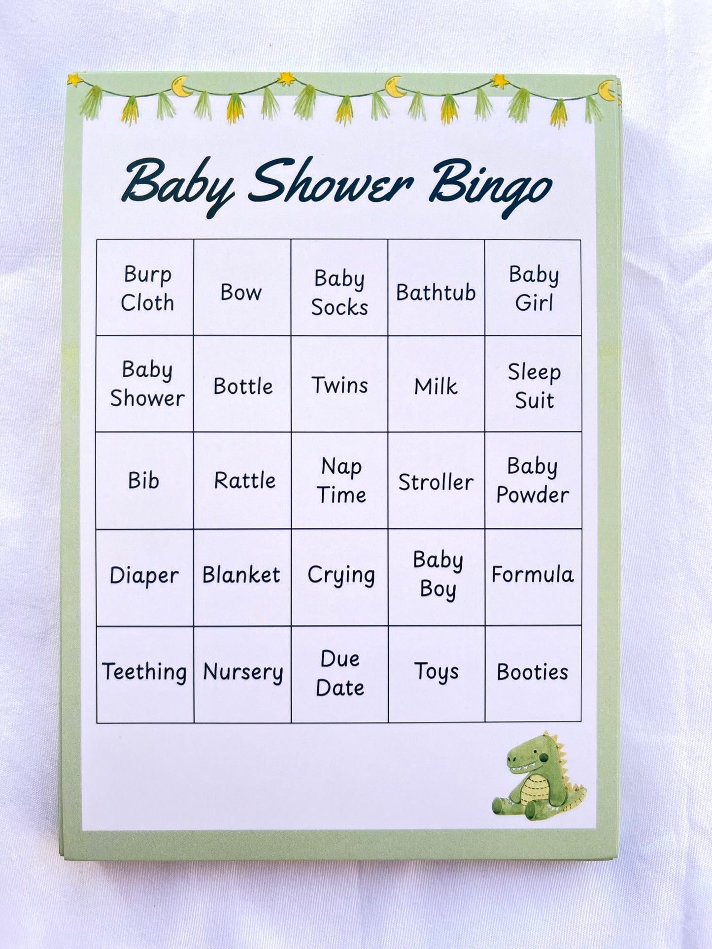 Baby Shower Bingo Cards Game