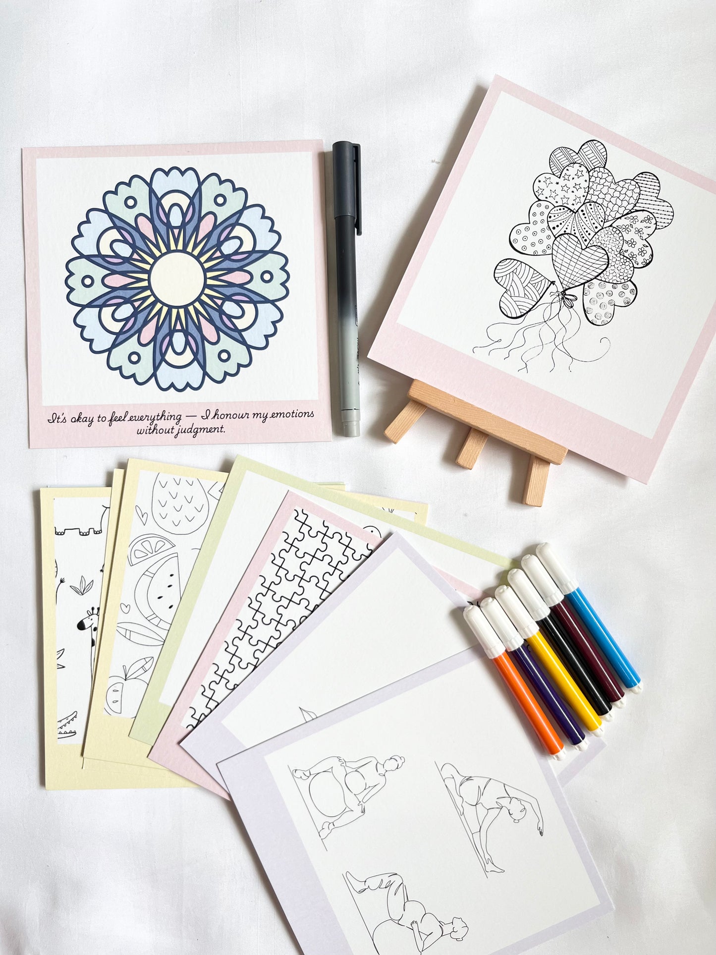DIY 'Colour-Me' Pregnancy Affirmation Cards