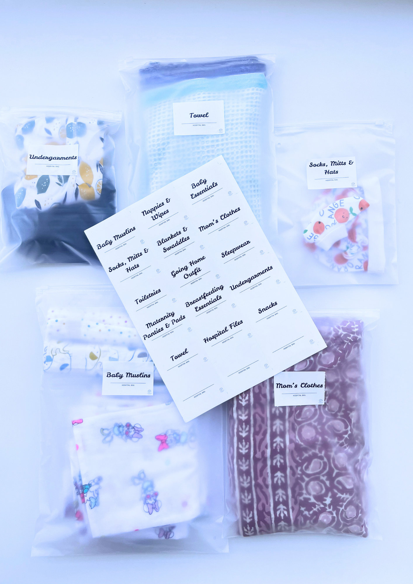 Hospital Bag Organizer Pouches
