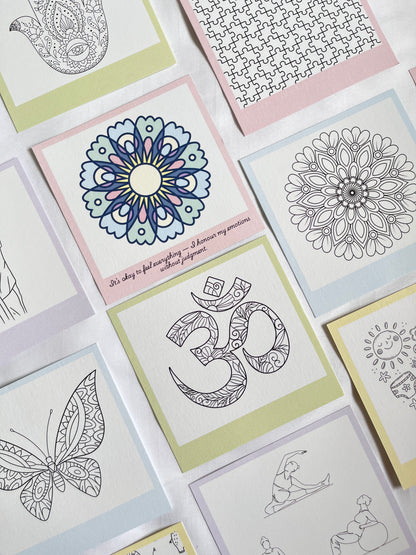 Nurturing Kosha DIY Pregnancy Mandala Coloring Cards