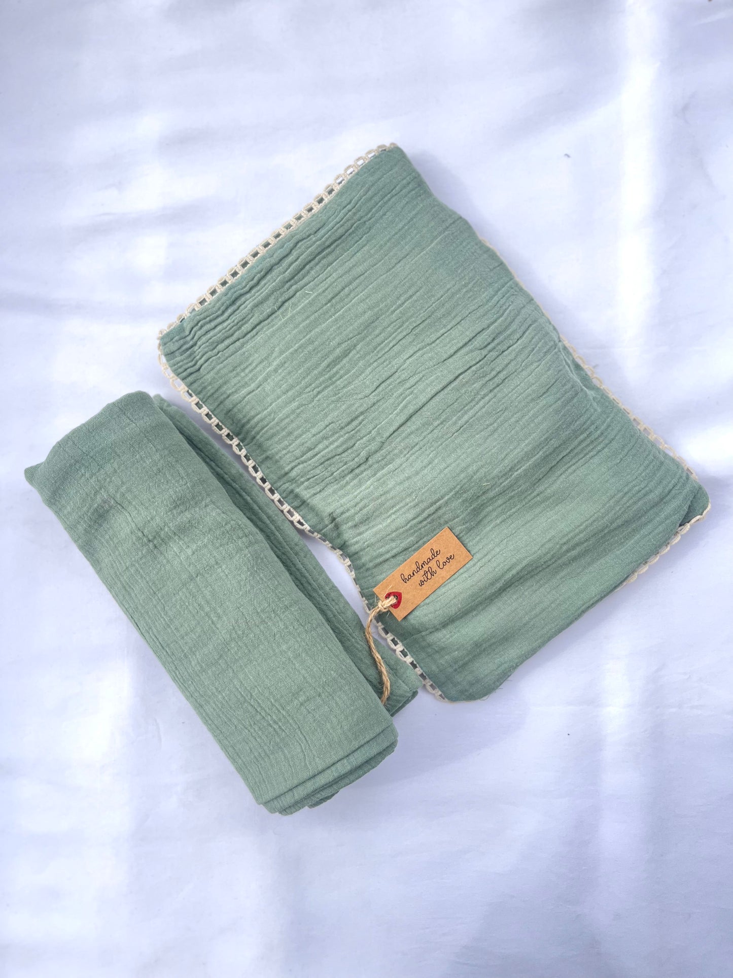 Newborn Mustard Seed Pillow & Swaddle Set