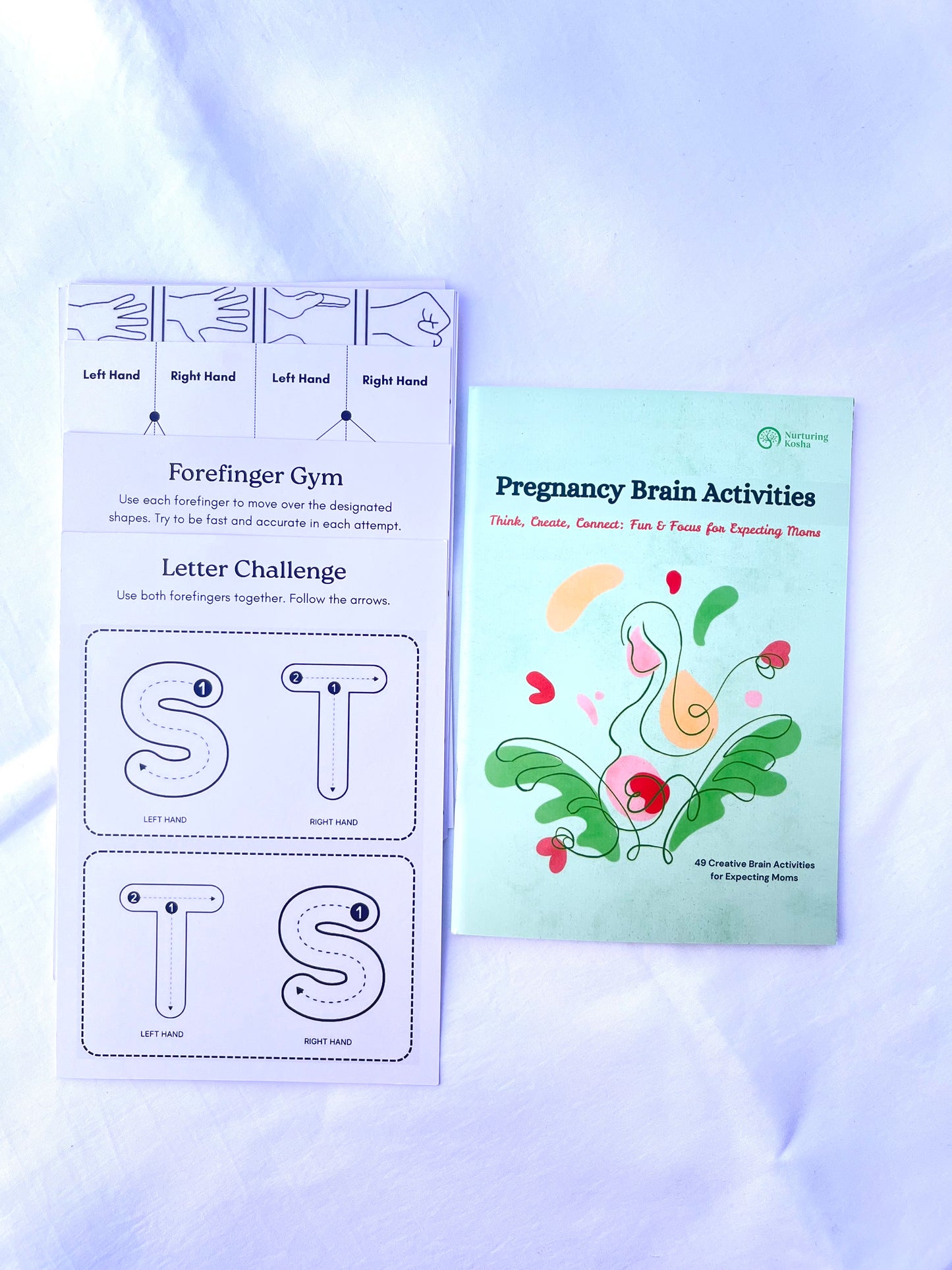Pregnancy Activity Books & Left-Brain Right-Brain Cards Set