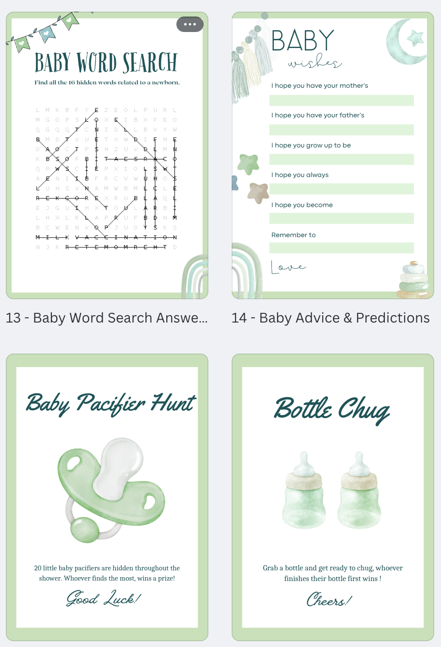 Baby Shower Games Bundle (Digital ONLY)